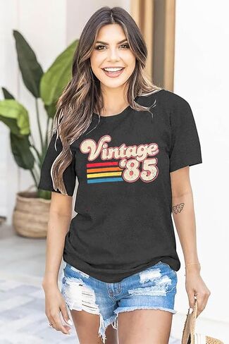 Vintage 1985 Shirt Women 40th Birthday Tshirt Forty Gift Shirts 40 Years of Birthday Party Tee Born in 1985 Novelty Top in Kuwait
