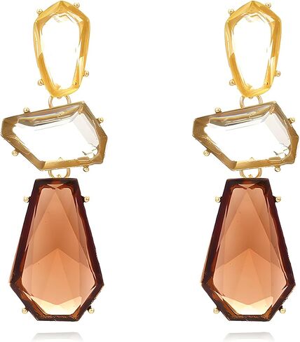 Statement Earrings for Women Vintage Brown Rhinestone Earrings Big Boho Colorful Earrings Large Crystal Drop Dangle Earring Formal Earrings Prom Party Jewelry Gift in Kuwait
