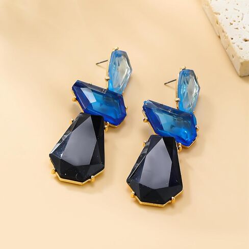 Statement Earrings for Women Vintage Brown Rhinestone Earrings Big Boho Colorful Earrings Large Crystal Drop Dangle Earring Formal Earrings Prom Party Jewelry Gift in Kuwait