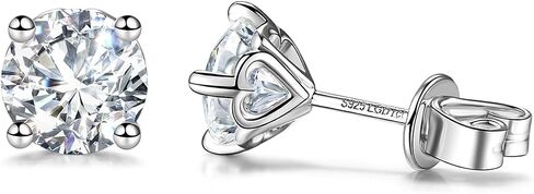 Agvana 0.6-2 Ct. Tw. Lab-Grown Diamond 4-Prong Stud Earrings in Sterling Silver (D-E Color, VS Clarity) Fine Jewelry for Women Anniversary Birthday Gifts for Her in Saudi Arabia