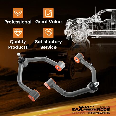 maXpeedingrods 2-4" Lift Upper Control Arm for Chevy Silverado/GMC Sierra 1500 1999-2006 Avalanche/Suburban for Cadillac Escalade ESV/EXT, Gray in Saudi Arabia
