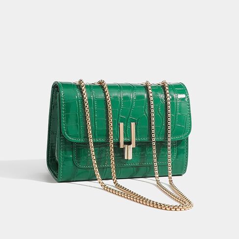 Women's Stylish Stone Pattern Crossbody Handbags Elegant Leather Shoulder Bags Chain Purse in Saudi Arabia