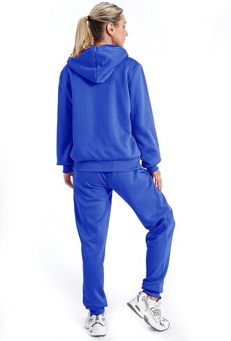 Womens Sweatsuits Sets Casual Fur Lining Fleece Hoody Sweatshirt and Sweatpants Athletic Clothing Sets in Saudi Arabia