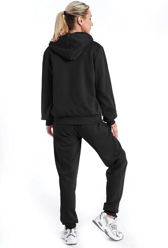 Womens Sweatsuits Sets Casual Fur Lining Fleece Hoody Sweatshirt and Sweatpants Athletic Clothing Sets in Saudi Arabia