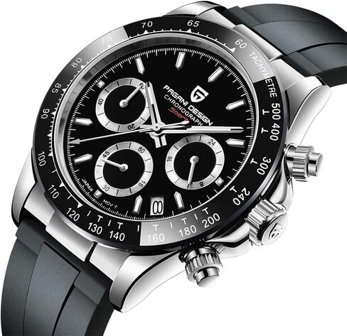 ساعة رولستيمي باجاني ديزاين للرجال متعددة الوظائف ساعة رياضية للرجال كوارتز كرونوغراف اليابان حركة VK63 حزام من الفولاذ المقاوم للصدأ تاريخ تلقائي in Kuwait