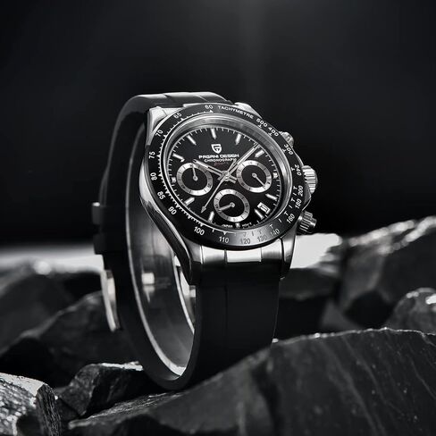 ساعة رولستيمي باجاني ديزاين للرجال متعددة الوظائف ساعة رياضية للرجال كوارتز كرونوغراف اليابان حركة VK63 حزام من الفولاذ المقاوم للصدأ تاريخ تلقائي in Kuwait