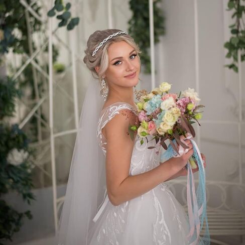 WOVOWOVO 4 Pcs Rhinestone Headbands for Women Silver Bridal Headband Crystal Flower Girl Headpiece Flower Leaf Tiara Crown Head Band Wedding Hair Accessories for Girls in Saudi Arabia