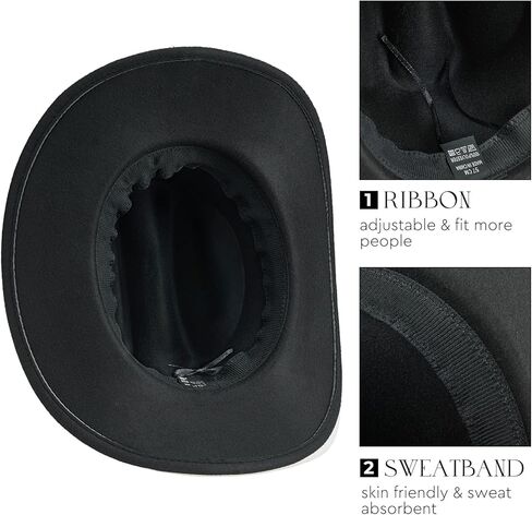 AW BRIDAL 2 Pcs Mr & Mrs Rhinestone Felt Cowboy Hat for Women Men Classic Western Hats Anniversary Engagement Wedding Gifts in Saudi Arabia