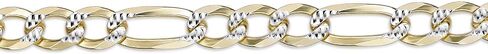 Metro Jewelry Made in Italy Super Flat Figaro Chain Necklace for Men and Women - Yellow Gold Plated 925 Sterling Silver Necklace in Kuwait