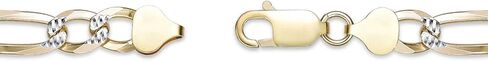 Metro Jewelry Made in Italy Super Flat Figaro Chain Necklace for Men and Women - Yellow Gold Plated 925 Sterling Silver Necklace in Kuwait