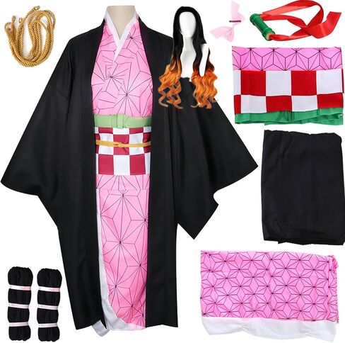 Womens Kamado Cosplay Costume Set Kimono in Saudi Arabia
