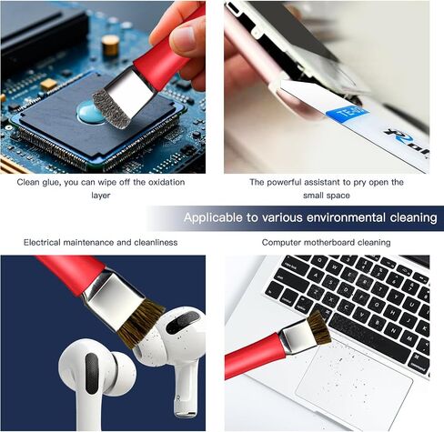 4PCS Dual Head Antistatic Cleaning Brush&4PCS Metal Spudgers Can Meet Your Simple Disassembly and Cleaning.It is Used for Mobile Phone,Computer Motherboard and Circuit Board IC,PCB,CPU (Blue) in Saudi Arabia