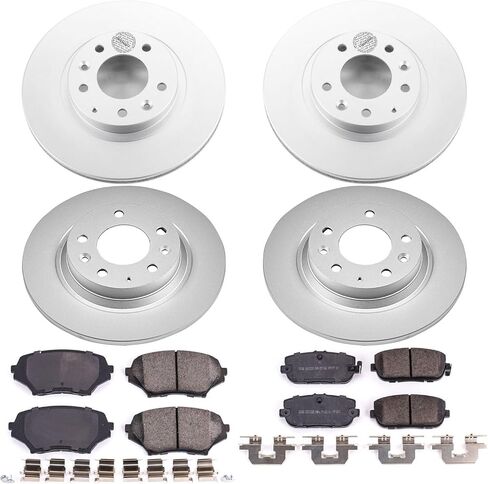 مجموعة فرامل بديلة أمامية وخلفية Power Stop KOE4098 Autospecialty - دوارات فرامل OE ووسادات فرامل سيراميك لمازدا MX-5 Miata 2006-2015 [خاصة بالمركبة] in Saudi Arabia