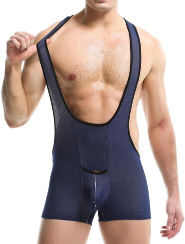 Men Bodysuit Boxers Wrestling Singlet Breathable Jumpsuits Base Layers Leotard One Piece Underwear in Kuwait