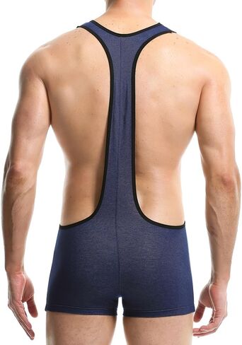 Men Bodysuit Boxers Wrestling Singlet Breathable Jumpsuits Base Layers Leotard One Piece Underwear in Kuwait