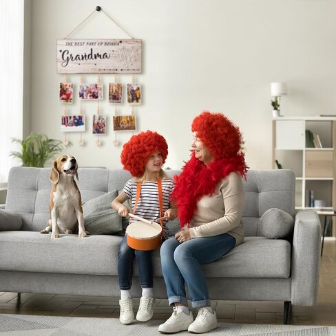 لوحة تفاخر الجدة، هدايا الجدة، حامل صور نانا، هدايا عيد الأم للجدة من الحفيدة والحفيد، إطار صور الأحفاد نانا جيجي الجدة هدية إطار الصورة المعلق مع مقاطع وخيوط (بني) in Kuwait