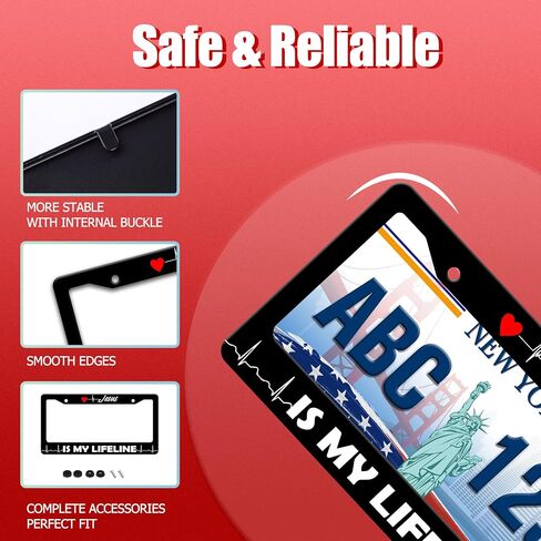Jesus is My Lifeline License Plate Frame Funny Stainless Steel Christianity License Plate Frames Auto Parts Decoration with Screws License Plate Holder for Men Women 12x6 Inch in Kuwait