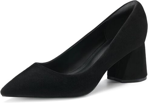 ALICEPUB Womens Black Heels Chunky Closed Toe Block Heel Pumps, Party Dress Shoes for Women 2.5 Inch Heels Comfortable Business Casual Shoes Women Office Shoes Professional Shoes for Women, Size 8.5 in Saudi Arabia