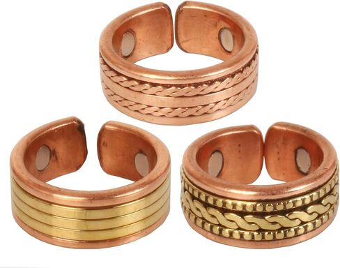 Touchstone Handcrafted by Indian Skilled Artisans Durable Pure Copper Magnetic Ring in Kuwait