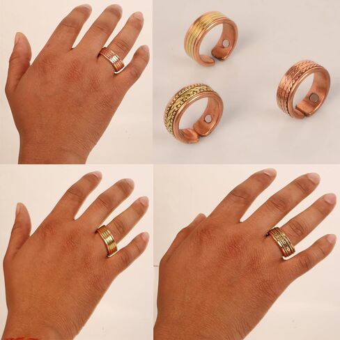 Touchstone Handcrafted by Indian Skilled Artisans Durable Pure Copper Magnetic Ring in Kuwait