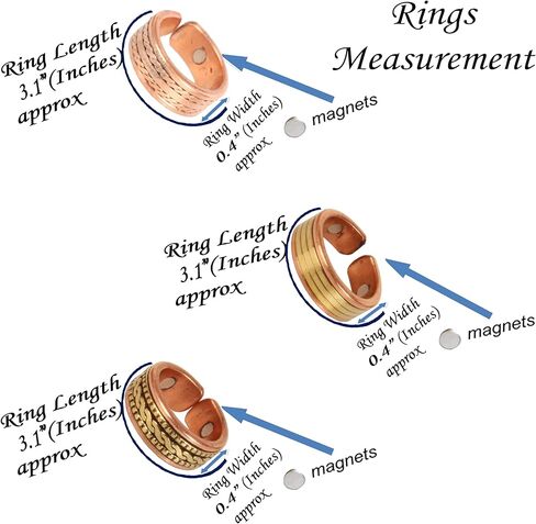Touchstone Handcrafted by Indian Skilled Artisans Durable Pure Copper Magnetic Ring in Kuwait