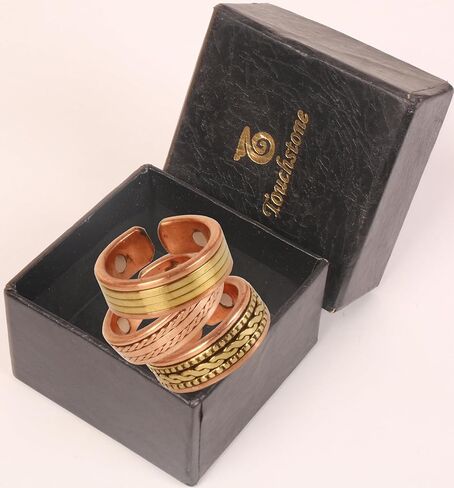 Touchstone Handcrafted by Indian Skilled Artisans Durable Pure Copper Magnetic Ring in Kuwait
