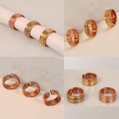Touchstone Handcrafted by Indian Skilled Artisans Durable Pure Copper Magnetic Ring in Kuwait