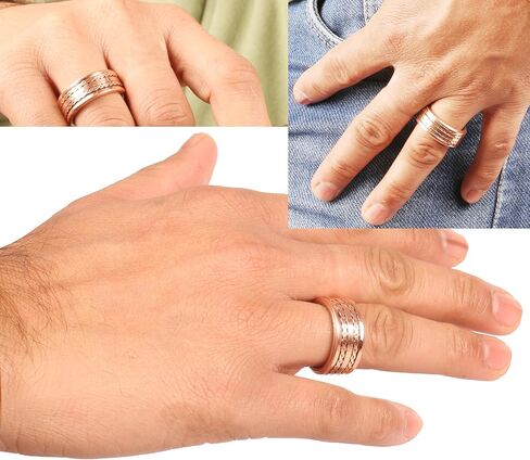 Touchstone Handcrafted by Indian Skilled Artisans Durable Pure Copper Magnetic Ring in Kuwait