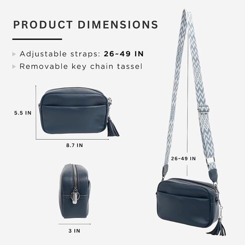 Kate Vegan Leather Women's Crossbody Bag - Purse with 2 Adjustable Straps, Zip & Slit Pockets, Travel Handbag, Everyday Use in Saudi Arabia