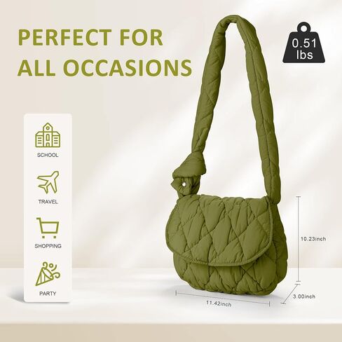 Viva Terry Small Puffer Crossbody Bags for Women Soft Lightweight Quilted Shoulder Bag in Kuwait