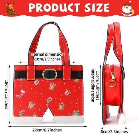 party greeting Santa Crossbody Purse for Women Christmas Santa Pants Shaped Ladies Xmas Shoulder Bag for Merry Christmas Gift in Kuwait
