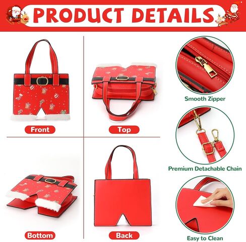 party greeting Santa Crossbody Purse for Women Christmas Santa Pants Shaped Ladies Xmas Shoulder Bag for Merry Christmas Gift in Kuwait