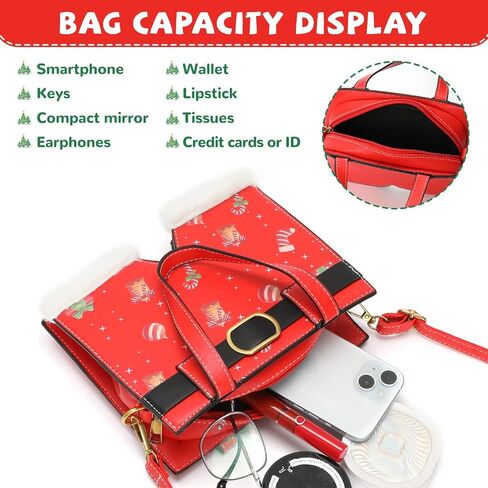 party greeting Santa Crossbody Purse for Women Christmas Santa Pants Shaped Ladies Xmas Shoulder Bag for Merry Christmas Gift in Kuwait