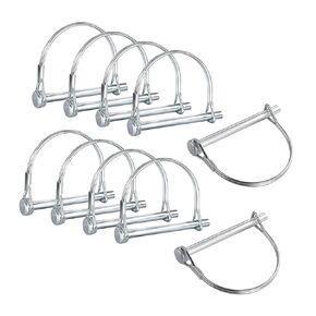 10 Pack 1/4x4 Inch Trailer Coupler Pin Set, Heavy Duty Locking Pin Secure Towing Pin Coupler Safety Pin Hitch Pin Wire Lock Pin for Trailers Lawn & Garden Equipment Farm Wagons (Gold)