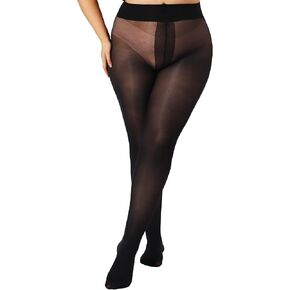 Unbelievable Durability Plus Size Pantyhose, Rip Resistant 40D Semi Sheer, High Waist T-Crotch Tights for Women