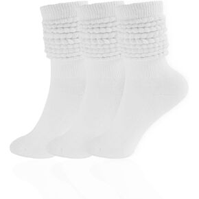 Womens Slouch Socks Long Knee High Soft Boot Socks Winter Leg Warmmers 3 Pairs