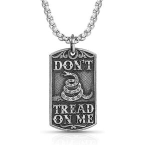 Montana Silversmiths Necklace Mens Don't Tread On Me Tag 23" NC5492MA