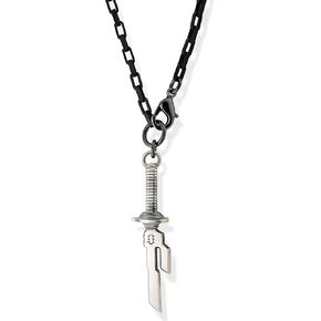 Men's Unique Vintage Gothic Stainless Steel Sword Pendant Necklace - Unique Broken Sword Design for Men and Women - Stylish Fashion Jewelry Gift.(Type A Necklace) (silver)