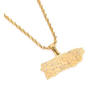 Stainless Steel Puerto Rico Map Pendant Necklaces Puerto Ricans Map Jewelry