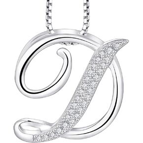 STARCHENIE Initial Necklace for Women 925 Sterling Silver Letter A-Z Pendant 26 Alphabet Jewelry