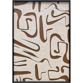 BrightA Brown Wall Art Bedroom Wall Decor Framed Wall Art Vintage Wall Art Large Wall Art Abstract Wall Art Wood Wall Decor Rustic Wall Decor 19.7" x 27.6"