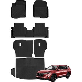 Marretoo for Honda CRV 2023 2024 2025 Floor Mats & Cargo Liner with Backrest Mat Full Set All Weather Protection TPE for Honda CR-V Accessories Quality Waterproof Heavy Duty car mat