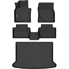 Binmotor-Floor Mats & Cargo Liner Set for Mazda CX30 2020-2024, All Weather Car Floor Mat for Mazda CX 30 Accessories，Rubber Mats TPE Car Liners for Mazda CX-30 Trunk Liner