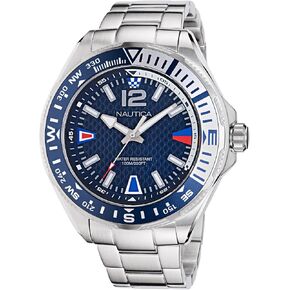 Nautica Men's NAPCWF301 Clearwater Beach Recycled Stainless Steel Bracelet Watch