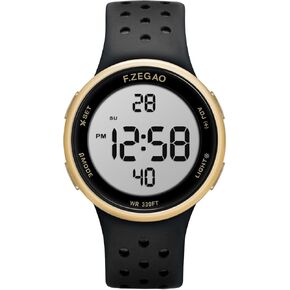 Digital Watch Mens Womens, Unisex 10ATM Waterproof Watch for Swimming Soft Double Injected Silicone Band, Sport Watches with Stopwatch Alarm Countdown Dual Time Mutifunction