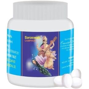 Mira Camphor Tablets for Aroma Therapy, Meditation and Rituals, 10 Gram Jar, Clear Fo Pooja