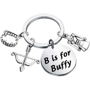 BAUNA Charm Keychain Buffy The TV Show Jewelry B is for Buffy Buffy