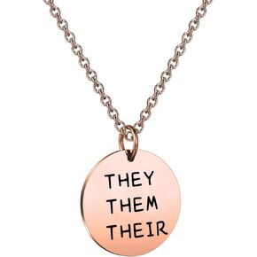 bobauna They Them Their Gender Pronouns Necklace Transgender Necklace LBGTQ Pride Jewelry Gift for Transitioning Friend