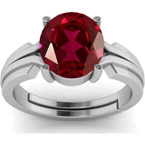 3.85 Carat Original Ruby Stone New Promise German Silver Ring For Men And Women