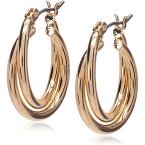 Nine West Infinite Shine Twisted Clicktop Hoop Earrings